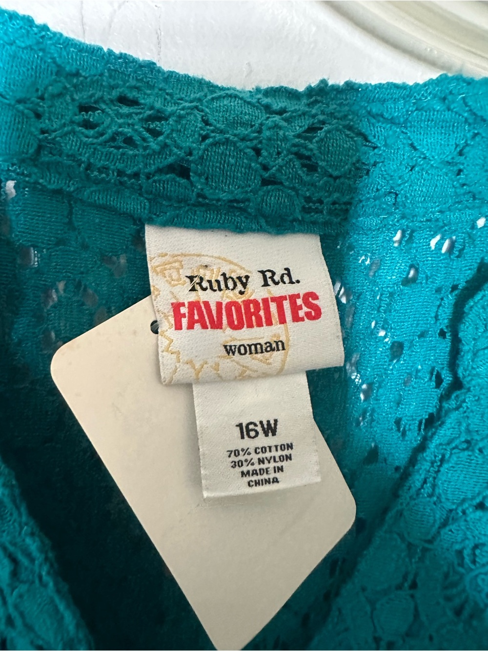 Ruby Rd. Teal Button-Front Women's Cardigan - Picture 3 of 4